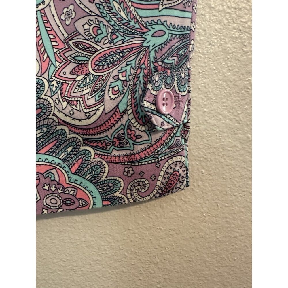 Talbots Women's Paisley Perfect Crop Pants, Size 10 Purple Colorful - Picture 6 of 11